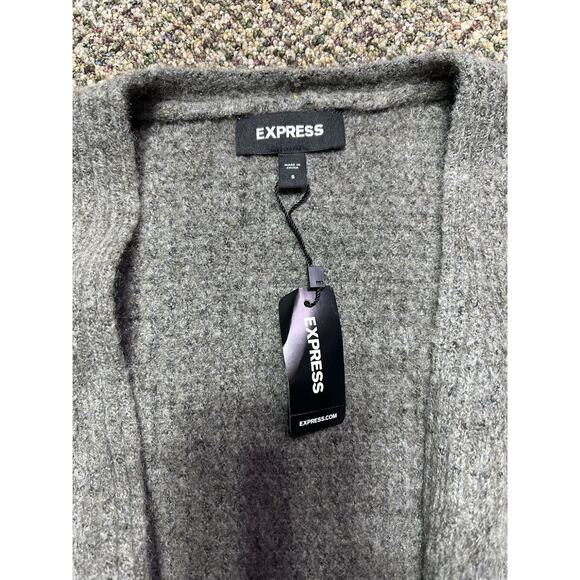 Express Open Front, Long Cardigan Gray Womens Small, NWT - Picture 2 of 8